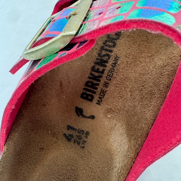 Birkenstock Arizona Gator Gleam Raspberry Metallic Sandals Size 41/10-10.5 - Picture 10 of 10